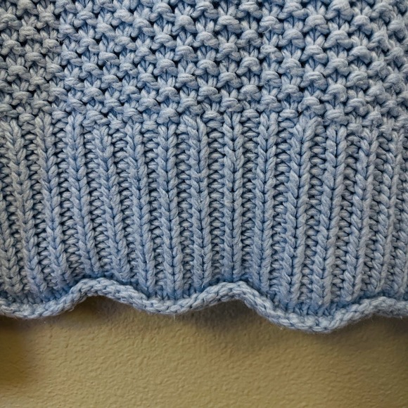 A.n.a. Chunky Knit Sweater Blue Turtleneck Minimalist Homey Costal  Cozy Size L - Picture 3 of 8